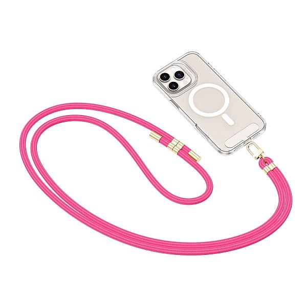 Tech-Protect C7S Rope Crossbody Strap Hot Pink/Gold