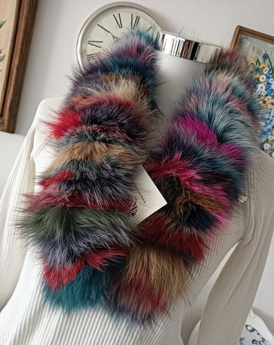 Nowy kołnierz naturalne futro 82 cm