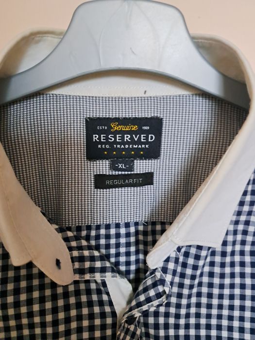 Koszula w biało - granatową kratkę Reserved r. XL