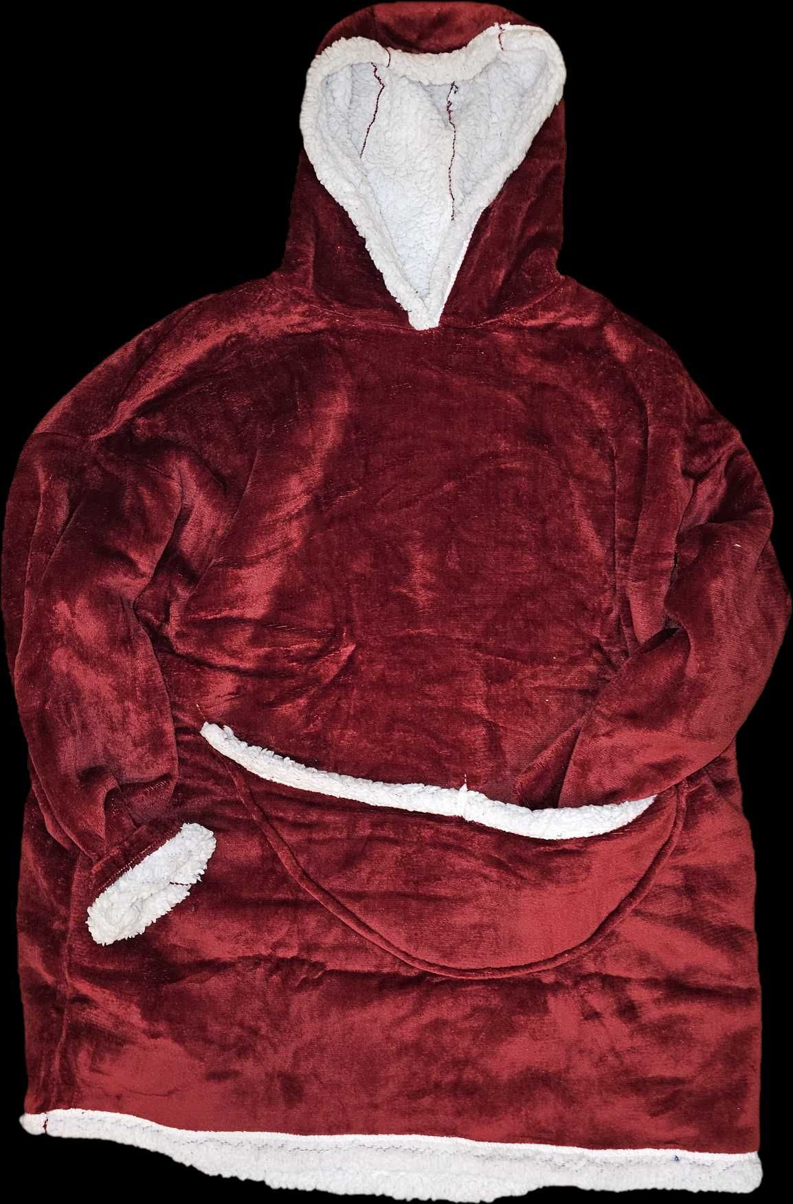 Bluza OVERSIZE XXL ciepła, unisex, z kapturem, kieszeń, kocobluza
