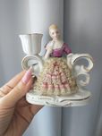 Francuski porcelanowy świecznik figurka antyk secesja