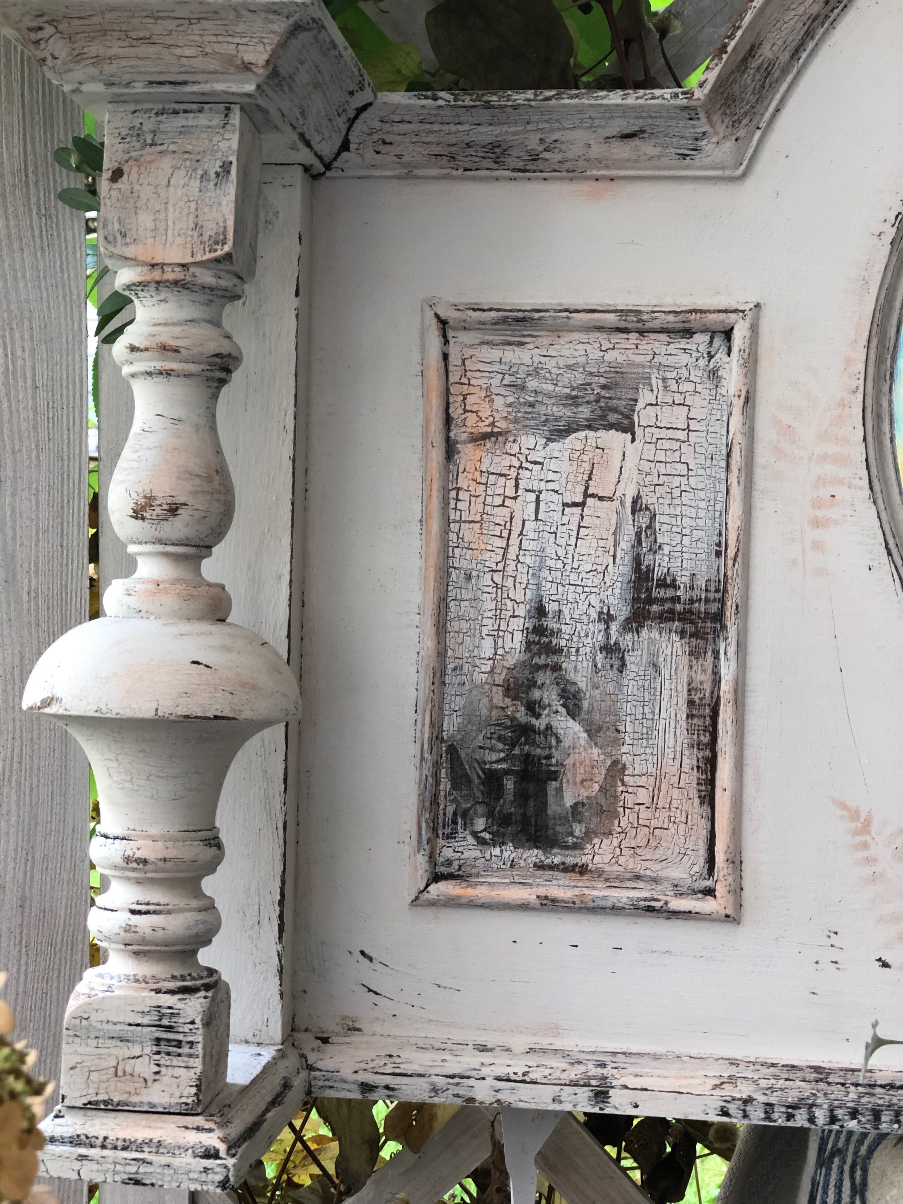 PROMOCJA Lustro vintage nadstawka Shabby chic