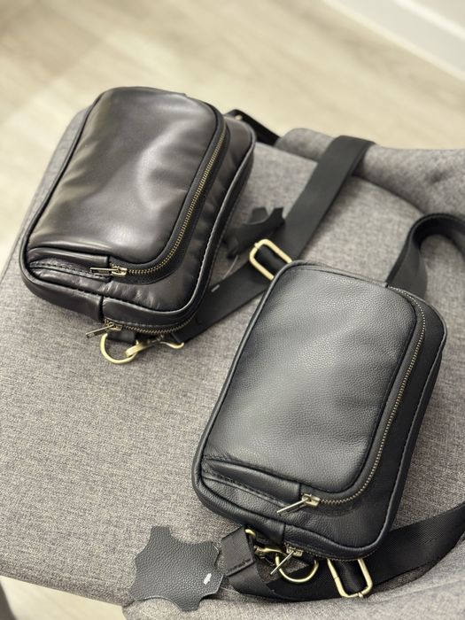 РОЗПРОДАЖ Сумка кожаная мужская бананка шкіряна чоловіча