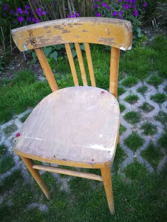 krzesło gięte retro stare drewniane thonet prl