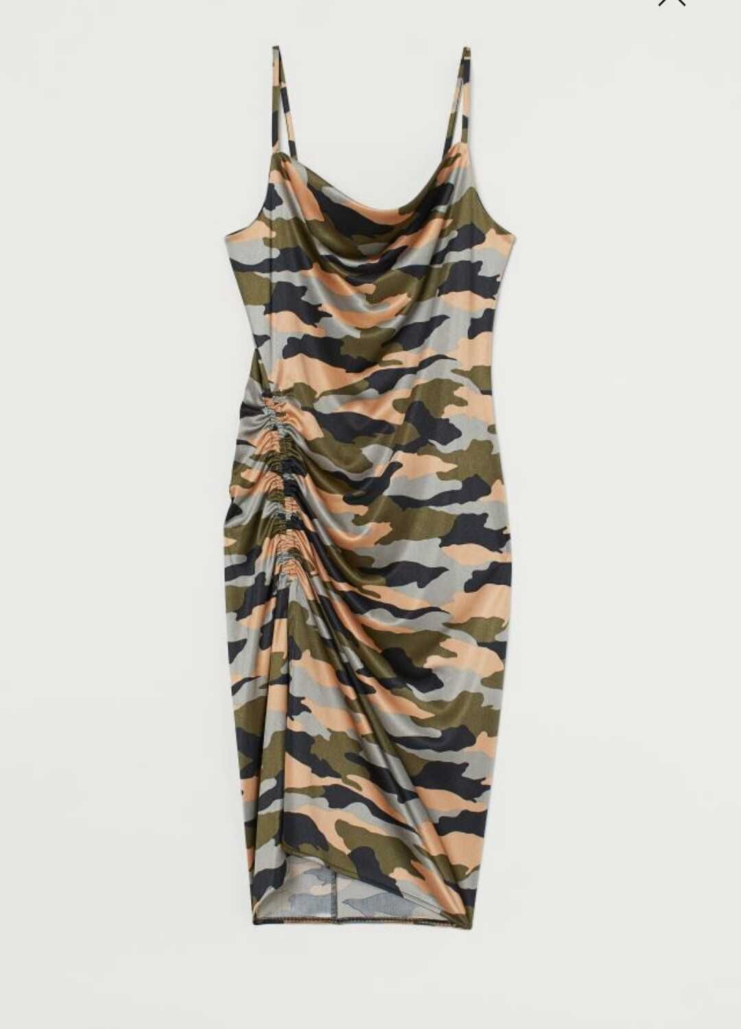 Платье модное миди драпировка h&m hm (36/s)