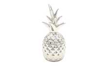 Figurka ananas srebrny ceramiczny ozdoba dekoracja 18cm