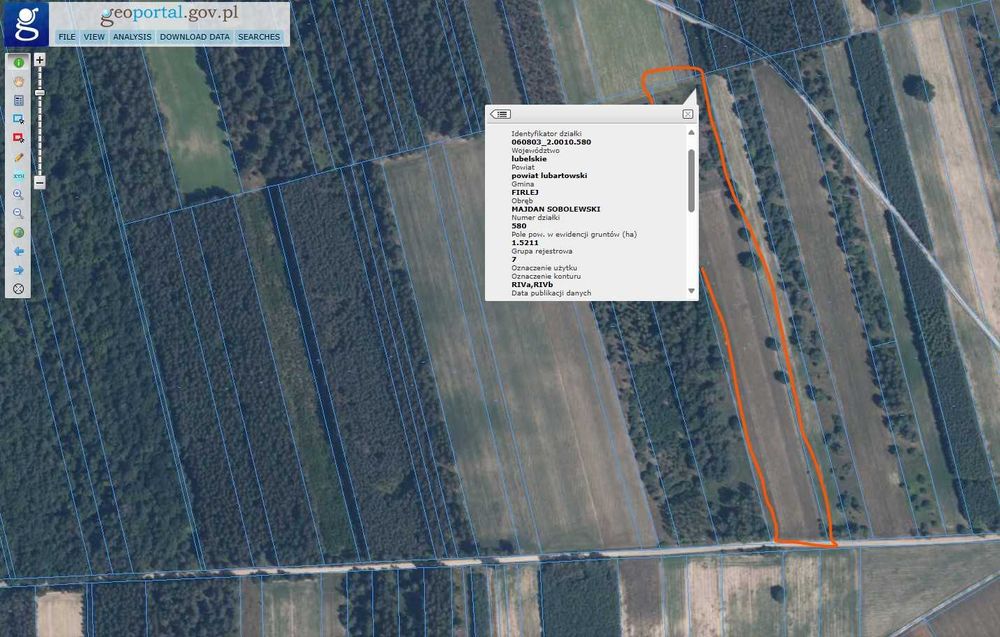 Działka rolna 1,52 ha Sobolew