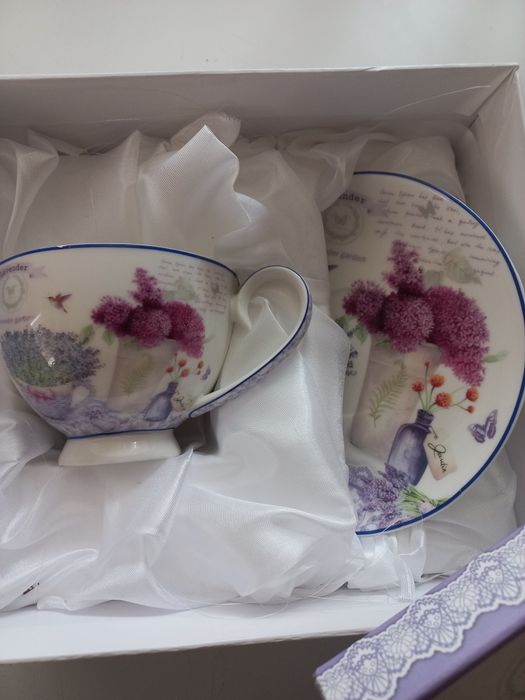 Чашка керамічна із блюдцем Lefard "Лаванда"