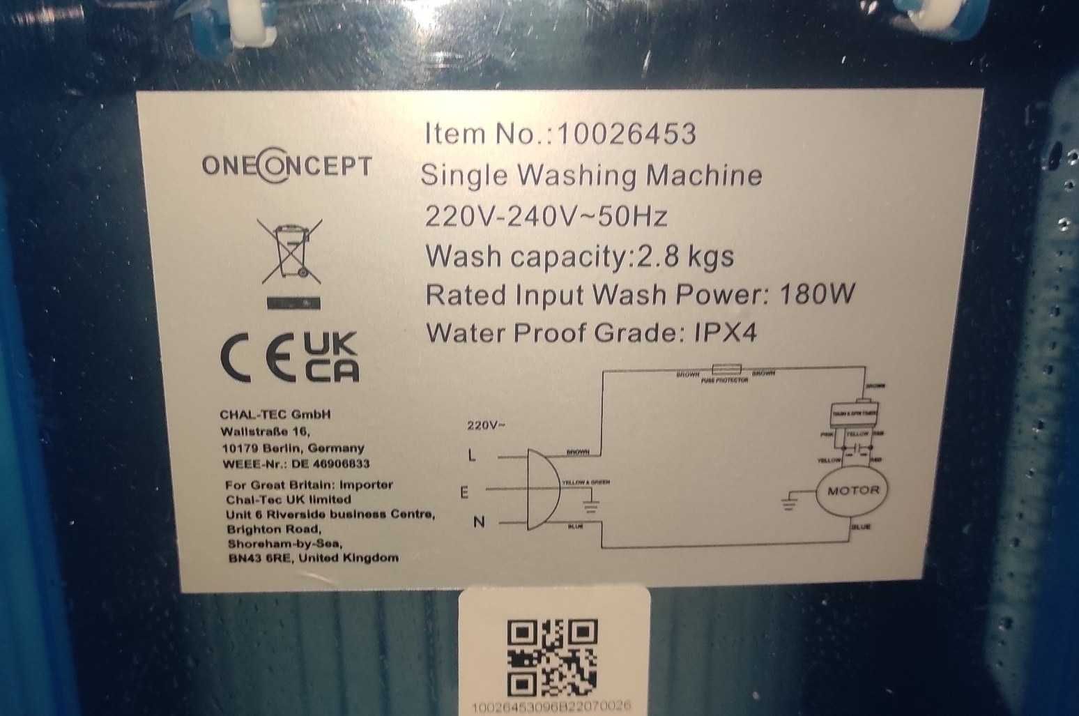 Міні-пральна машина OneConcept SG003 з функцією віджиму