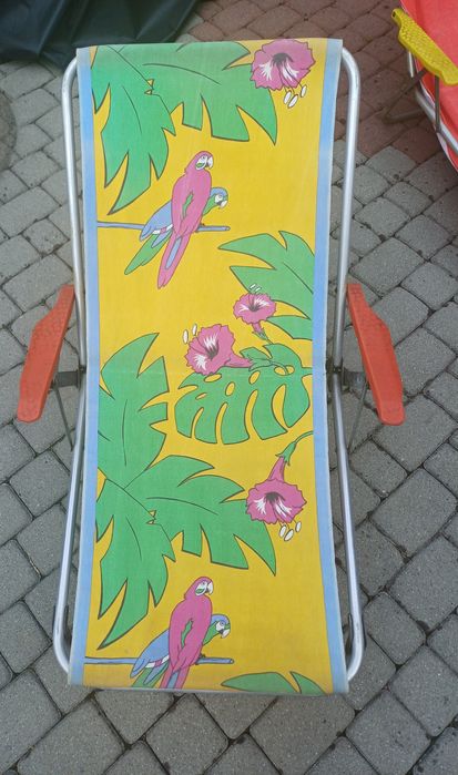 Leżak PRL aluminium, leżak PRL drewniany