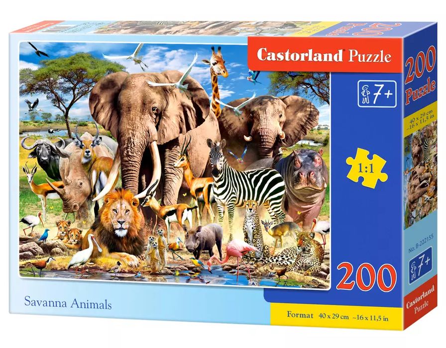 Puzzle 200 elementów. Zwierzęta sawanny. Castorland