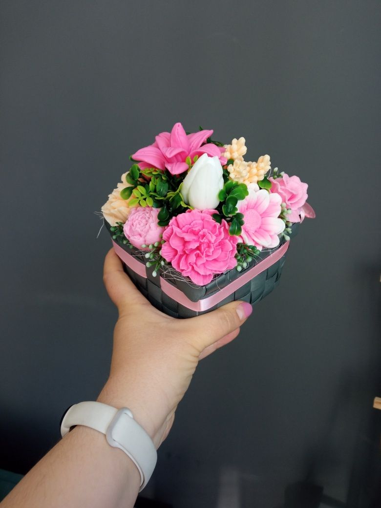 Bukiet mydlany flowerbox urodziny dzień mamy matki koniec roku GOTOWY