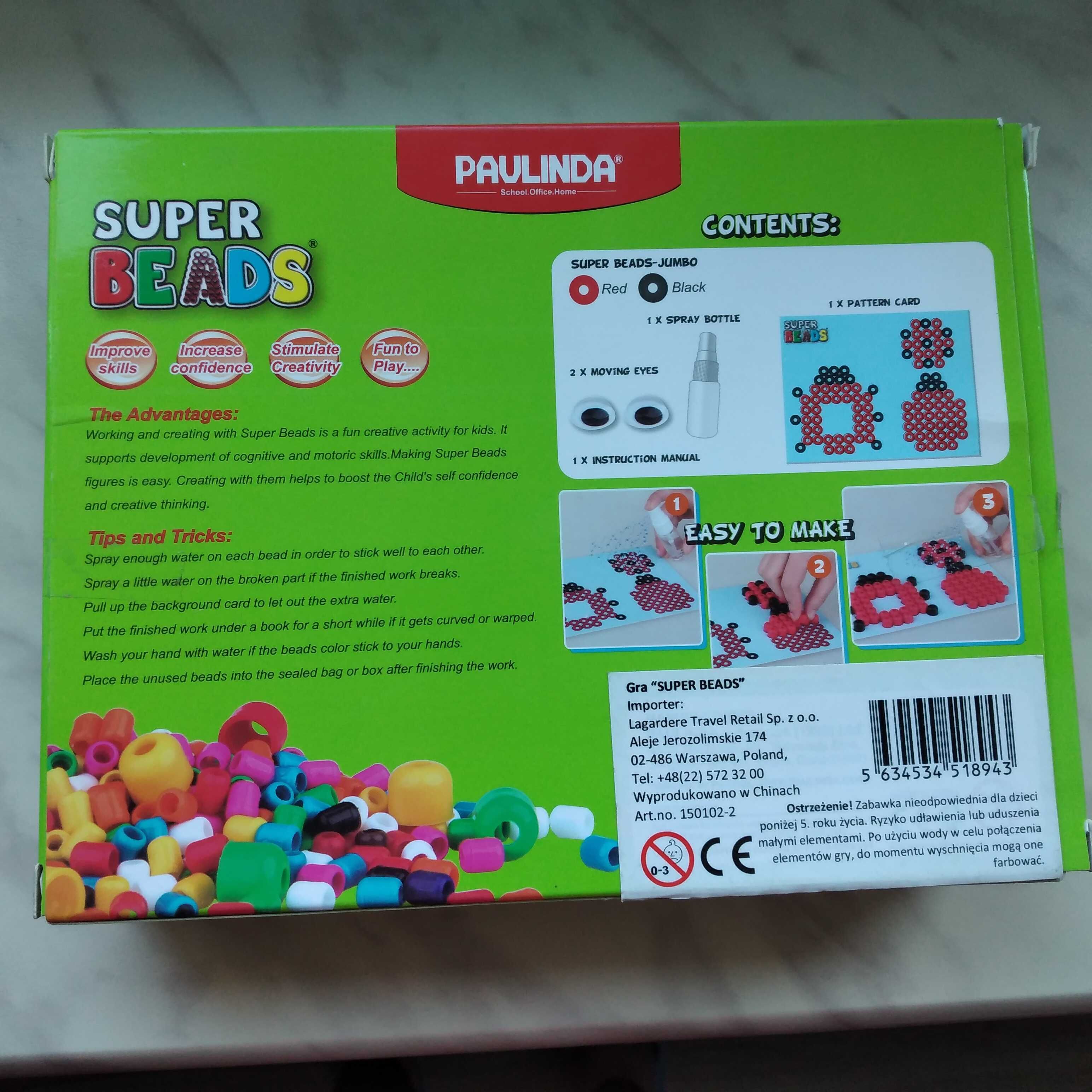 Sprzedam NOWY zestaw kreatywne koraliki biedronka super beads gra