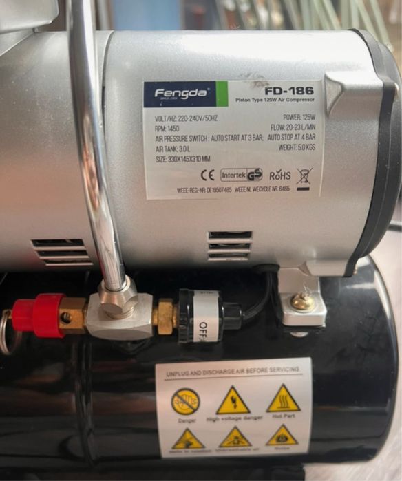 Airbrush Kit - Compressor para Airbrush com tanque e Airbrush