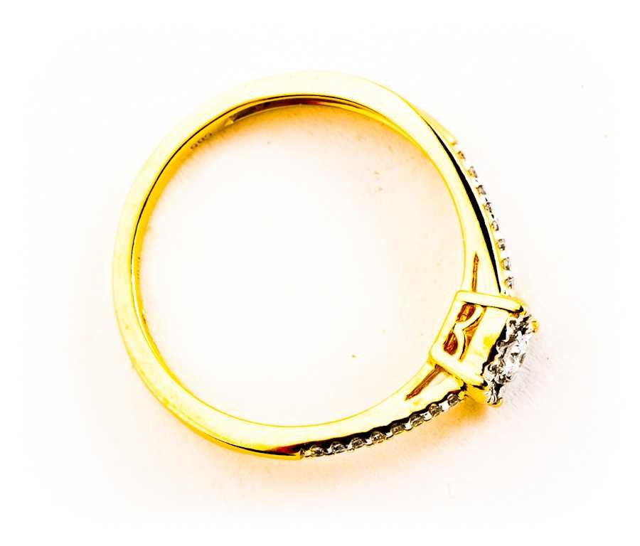 Złoty Pierścionek - DIAMENTY - 14K - 2,12g - BRIJU - DIAMONDS GOLD