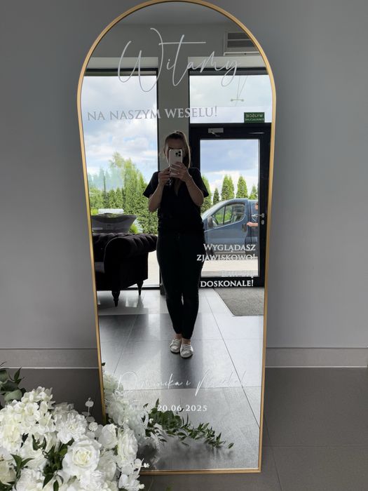 Lustro selfie, lustro z imionami, dekoracja kwiatowa gratis
