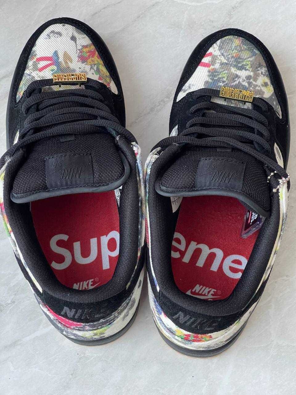 Кросівки Supreme x Nike SB Dunk Low Rammellzee найк данк чорні
