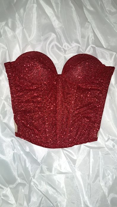 Корсет червоний, на кісточках