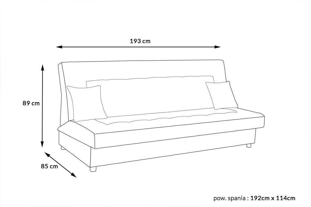 Wersalka NEON, sofa, kanapa, rozkładana, hotelowa, gratis