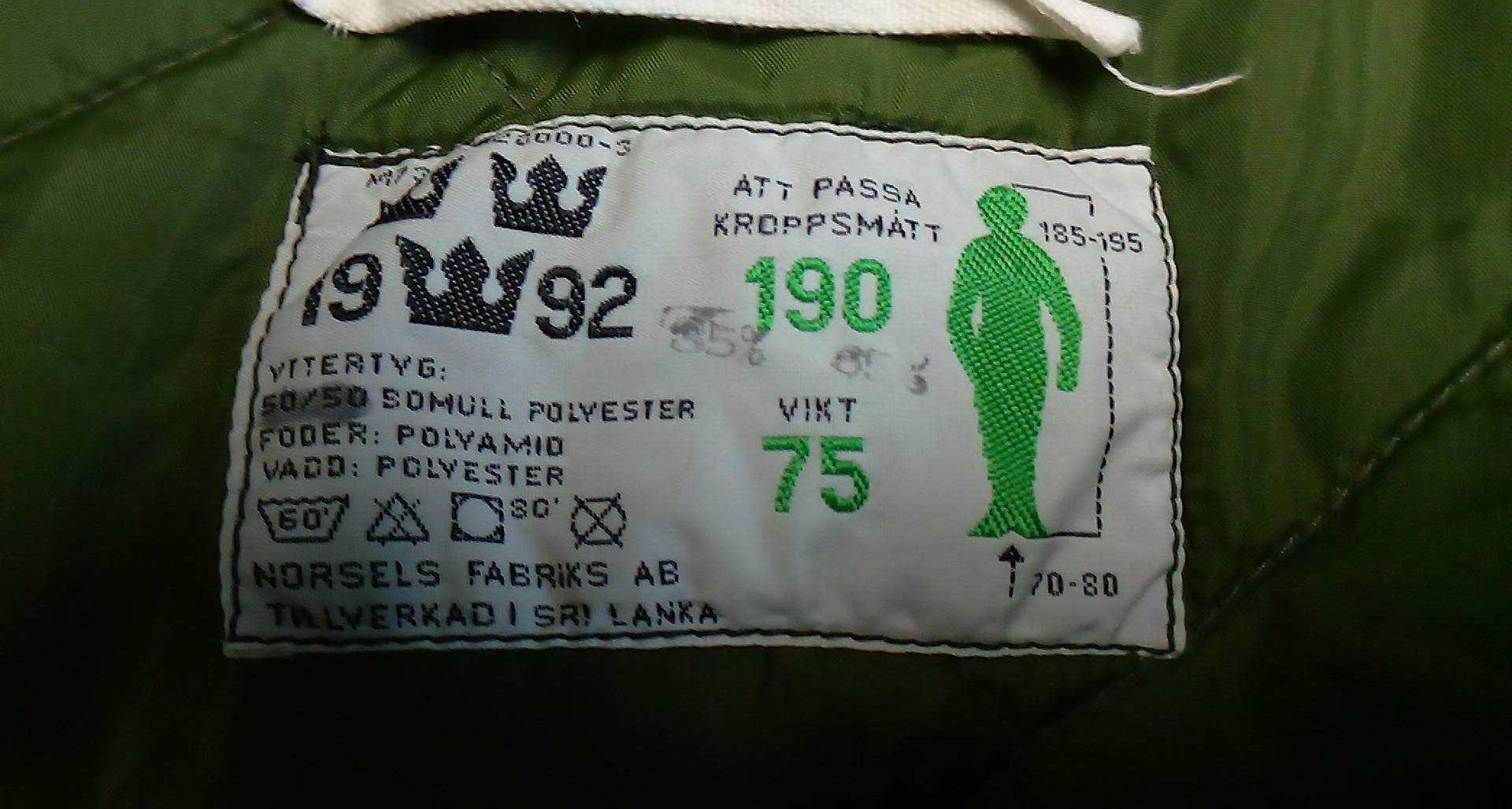 Długa Parka/Kurtka Zimowa Armia Szwecja  r. 190/75kg
