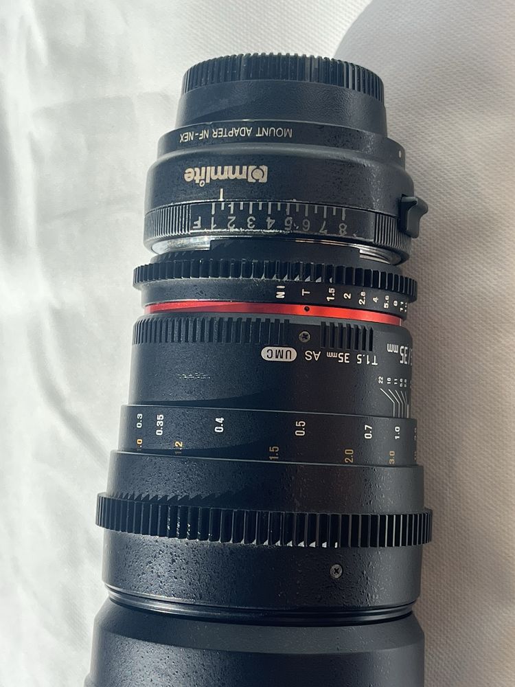 Samyang 35mm cine + adaptador para sony
