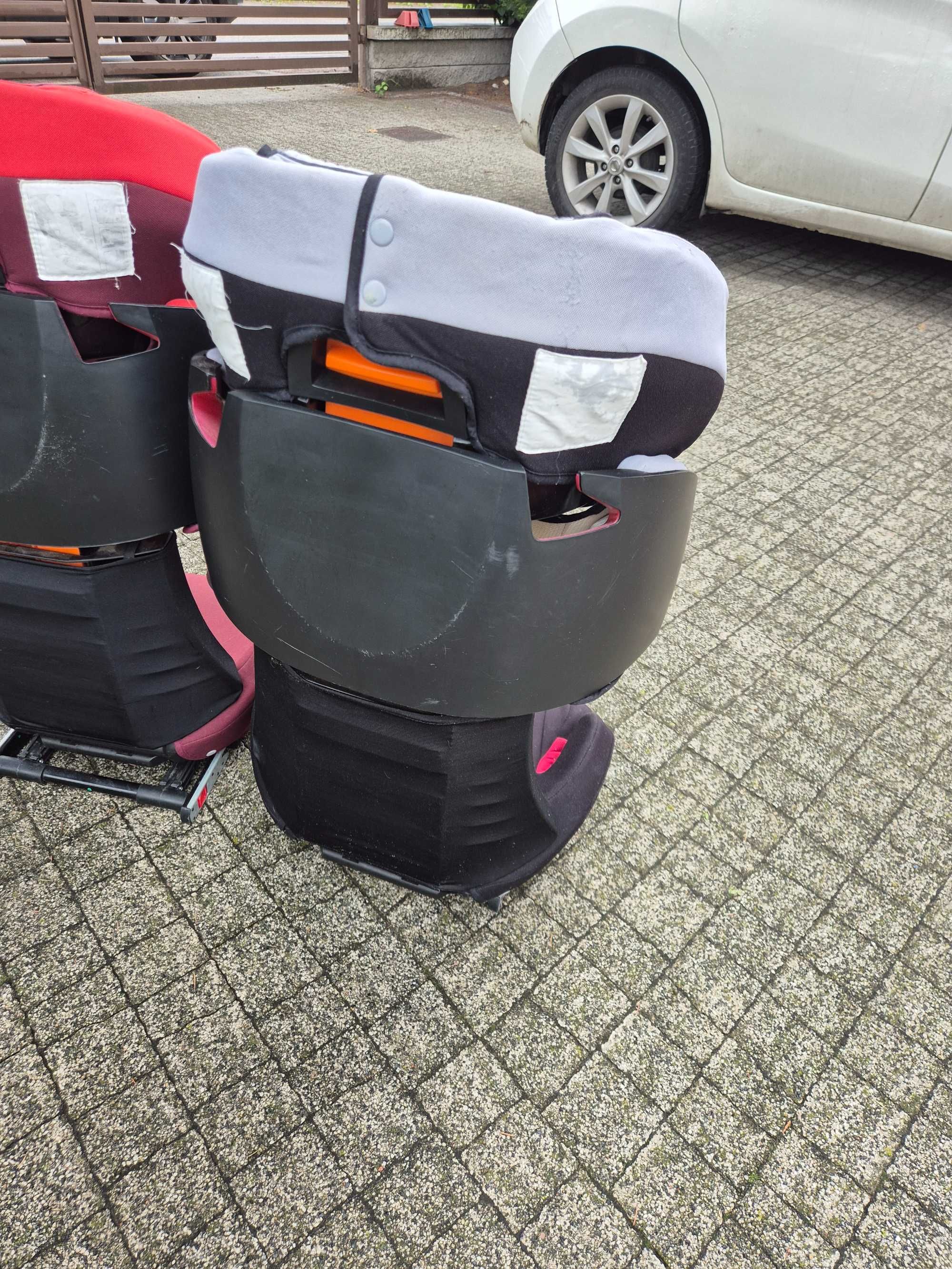 Foteliki Cybex Pallas 2-Fix 9-36 kg z ISOFIX. Szary i czerwony.