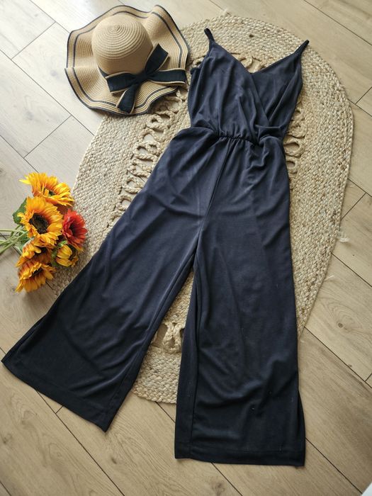 Ciemnoszary Kombinezon damski xxS/XS  Letni, Wygodny, Szerokie Nogawk