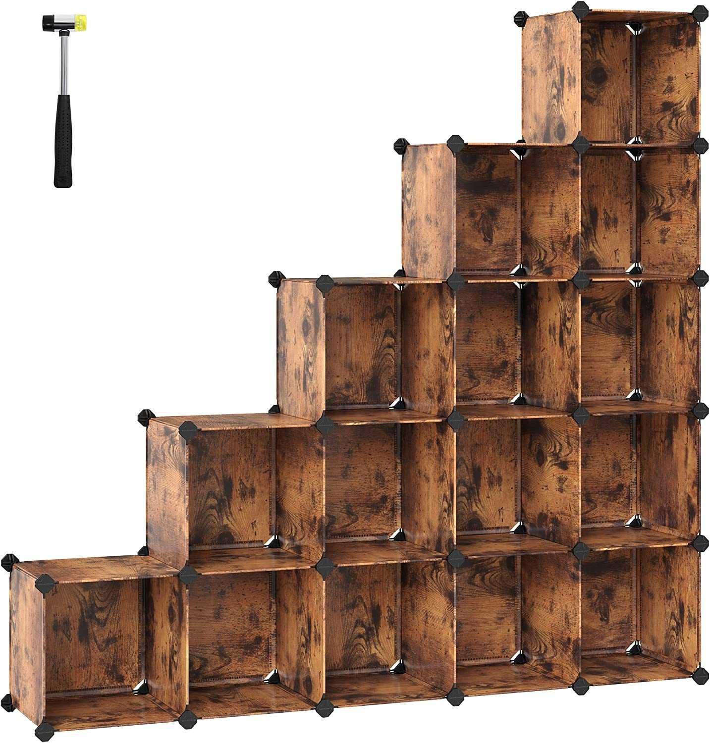 Regał MODUŁOWY 16 Półek SZYBKI Montaż System DIY