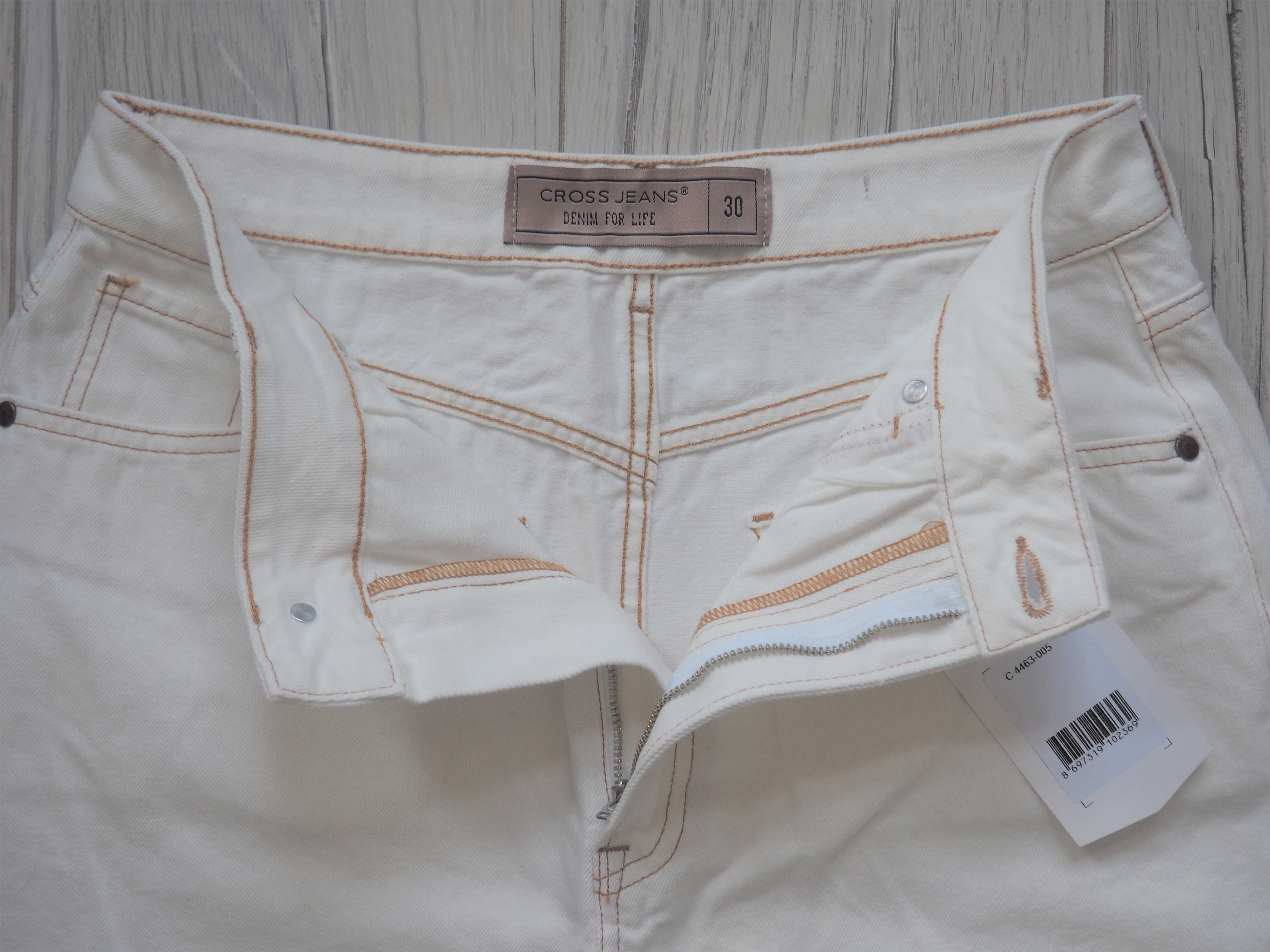 Cross jeans białe szorty damskie jeansowe 40 l
