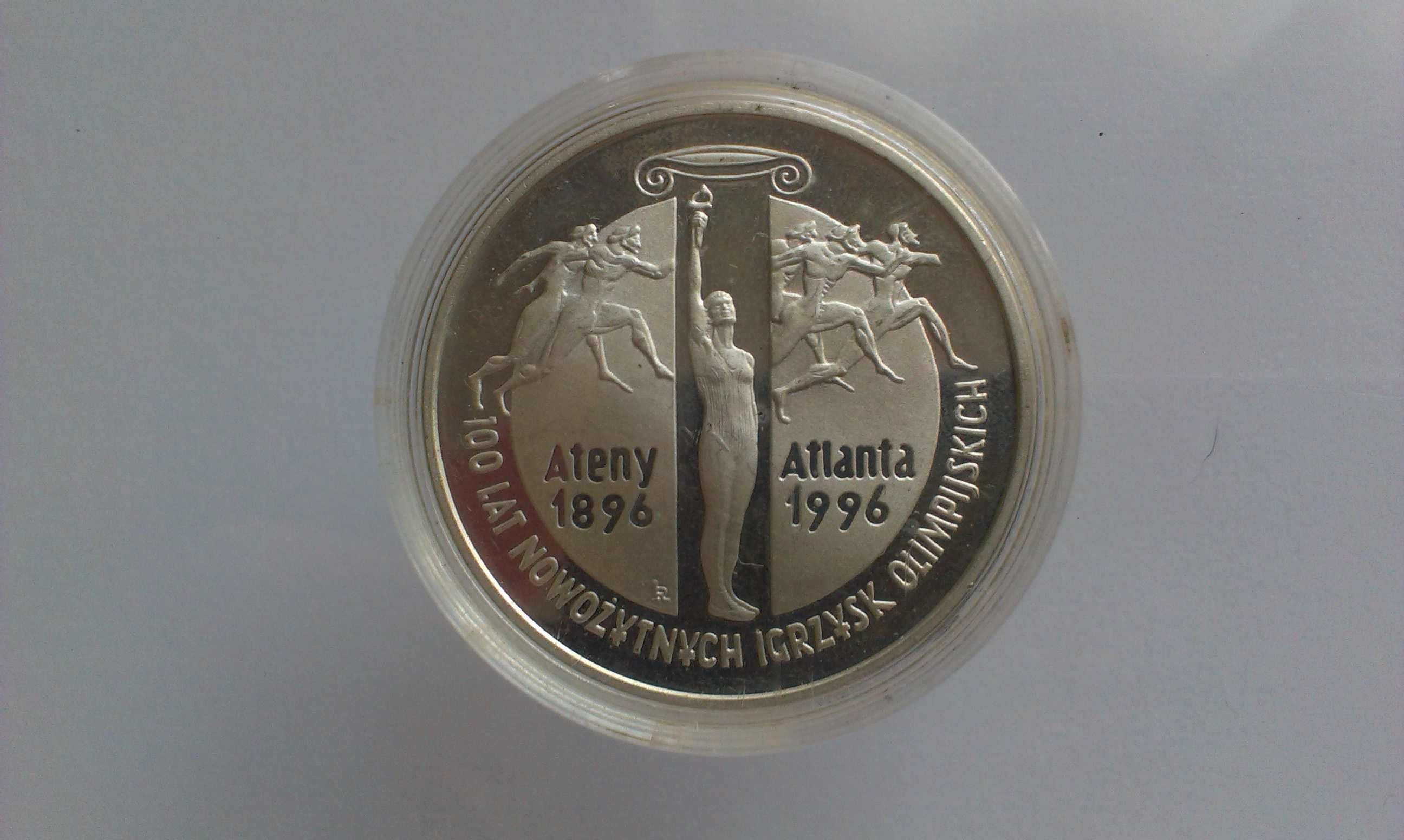 Moneta 10 złotych 1995 Ateny Atlanta, srebro.