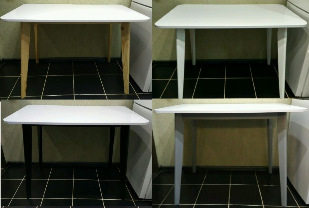 СТОЛ БЕЛЫЙ Мягкий Квадрат с Закругленными Углами Кухонный Обеденный