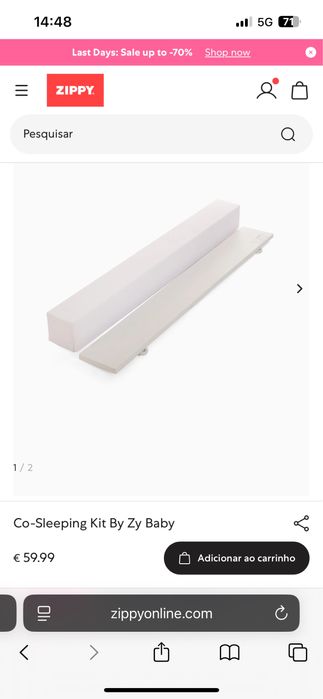 Berço Zippy com função co sleeping + secretária