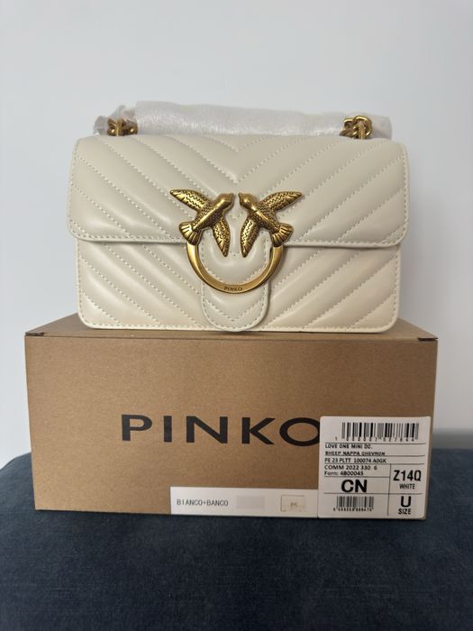 Nowa torebka Pinko Mini Love Bag One Chevron – biała
