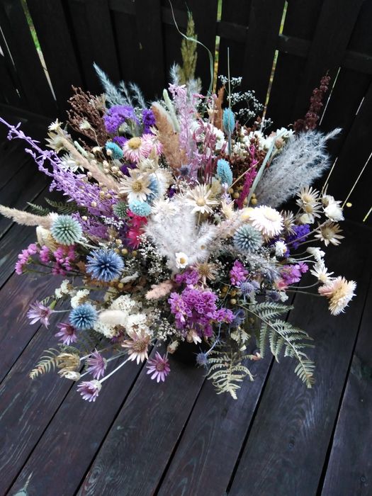 Bukiet z suszonych kwiatów, dekoracja, bukiet z suszu