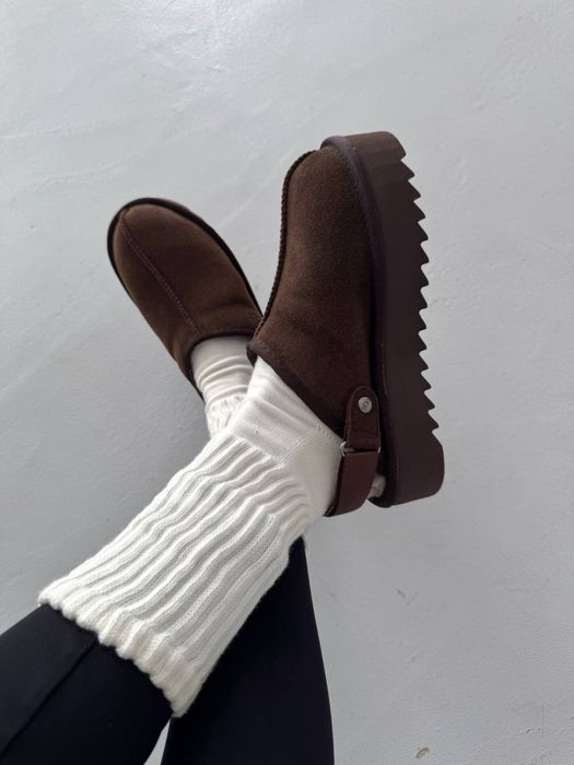 БЕЗ ПЕРЕДОПЛАТ‼️ Зимові Ugg lanah clog PLATFORM CHOCOLATE  коричневі