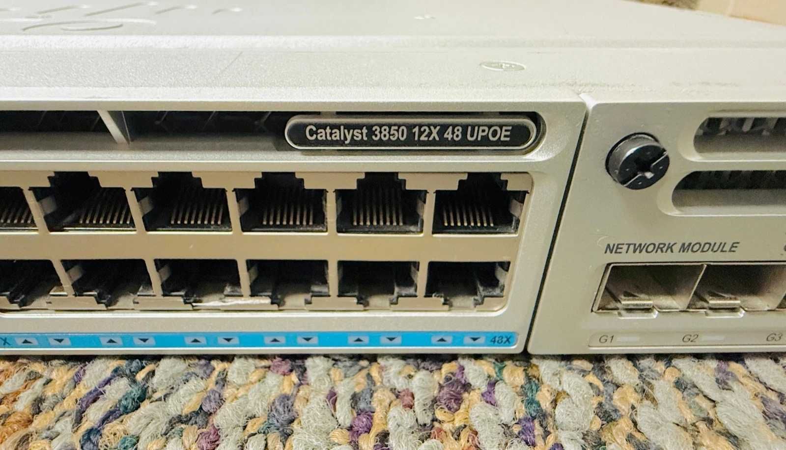 Комутатор 10GB Cisco WS-C3850-12X48U-S Gigabit Switch w/ NM-2-10G