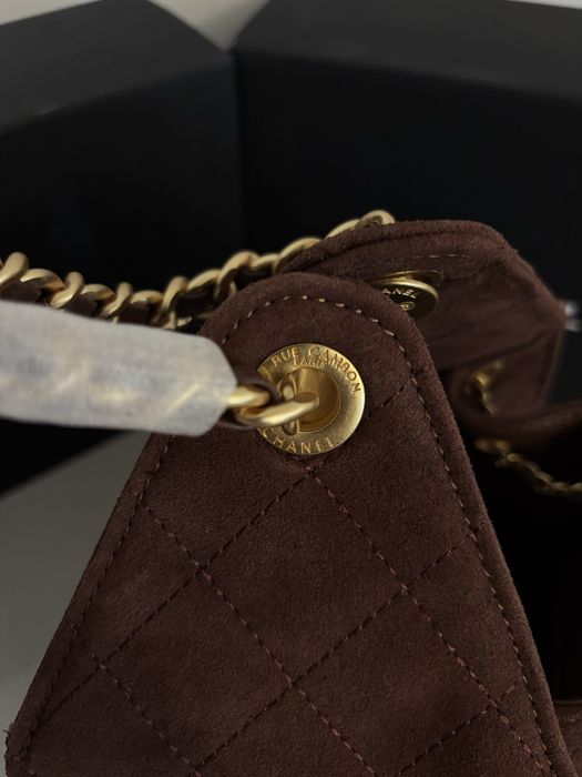 Brązowa zamszowa torebka Louis Vuitton skóra Gucci dostepna od ręki