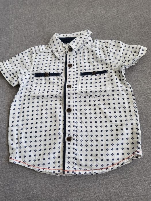 Koszula z krótkim rękawem w romby rozm.86/92