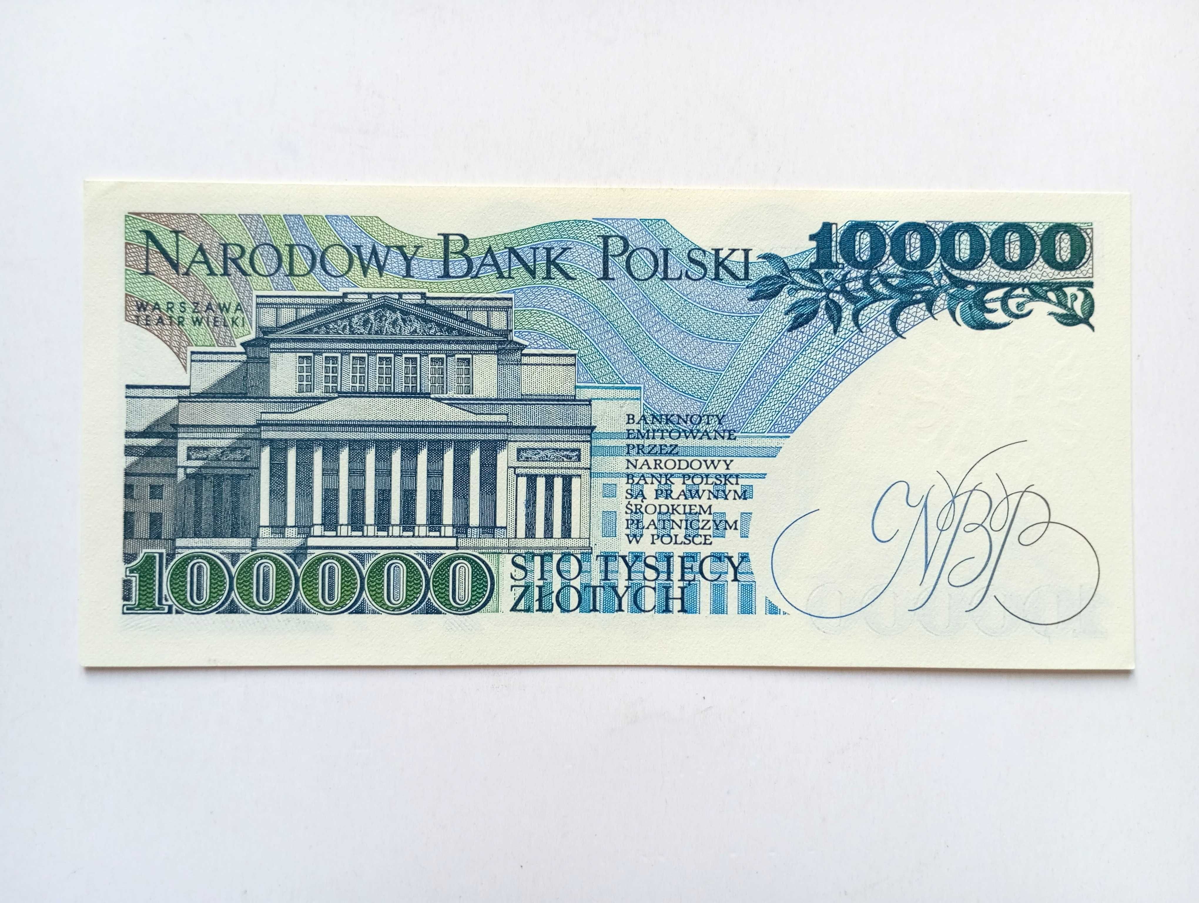 100000  zł 1990   -  CK  -   Bardzo Rzadki  st.  UNC-