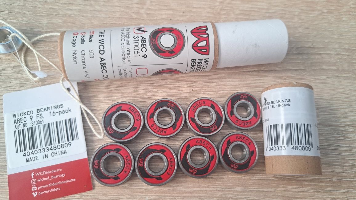 Łożyska WICKED ABEC 9 Freespin 608 (8szt.)