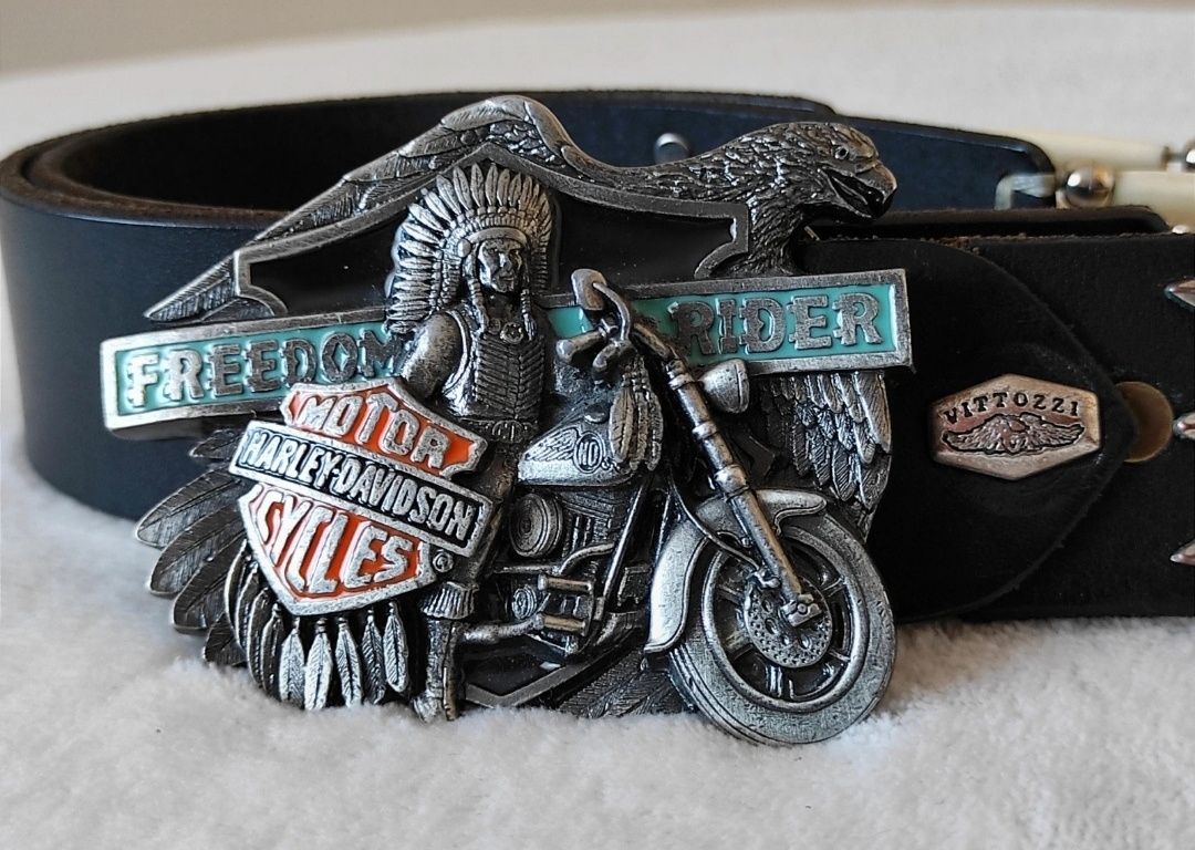 Skórzany pasek z klamrą Harley Davidson