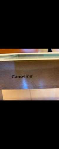 Mesa  CANE-LINE Dinamarca - Aço/Tampo Vidro Branco