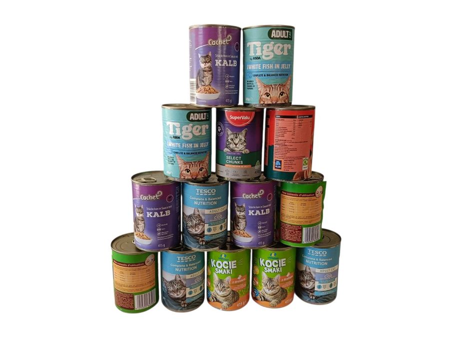 50szt×400gram.Puszka dla kota mix marek I smaków.