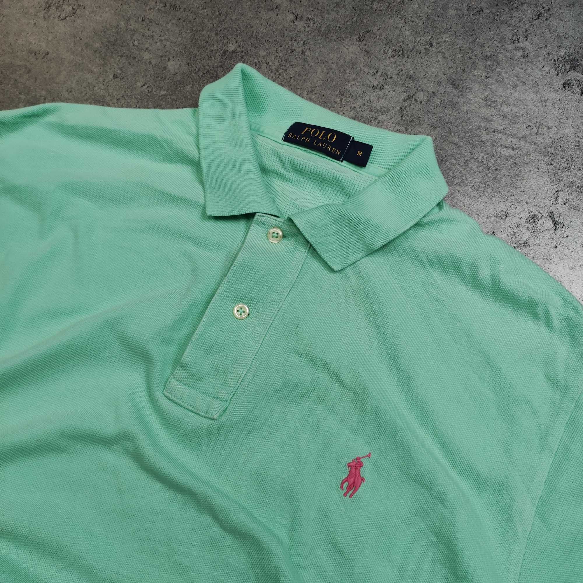 MĘSKA Koszulka Polo Elegancka PREMIUM Miętowa Polo Ralph Lauren Konik