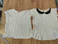 T-shirt galowy 128 z kołnierzykiem biały cool club z falbanką