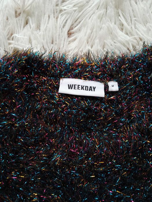 Świąteczny błyszczący oryginalny sweter oversize