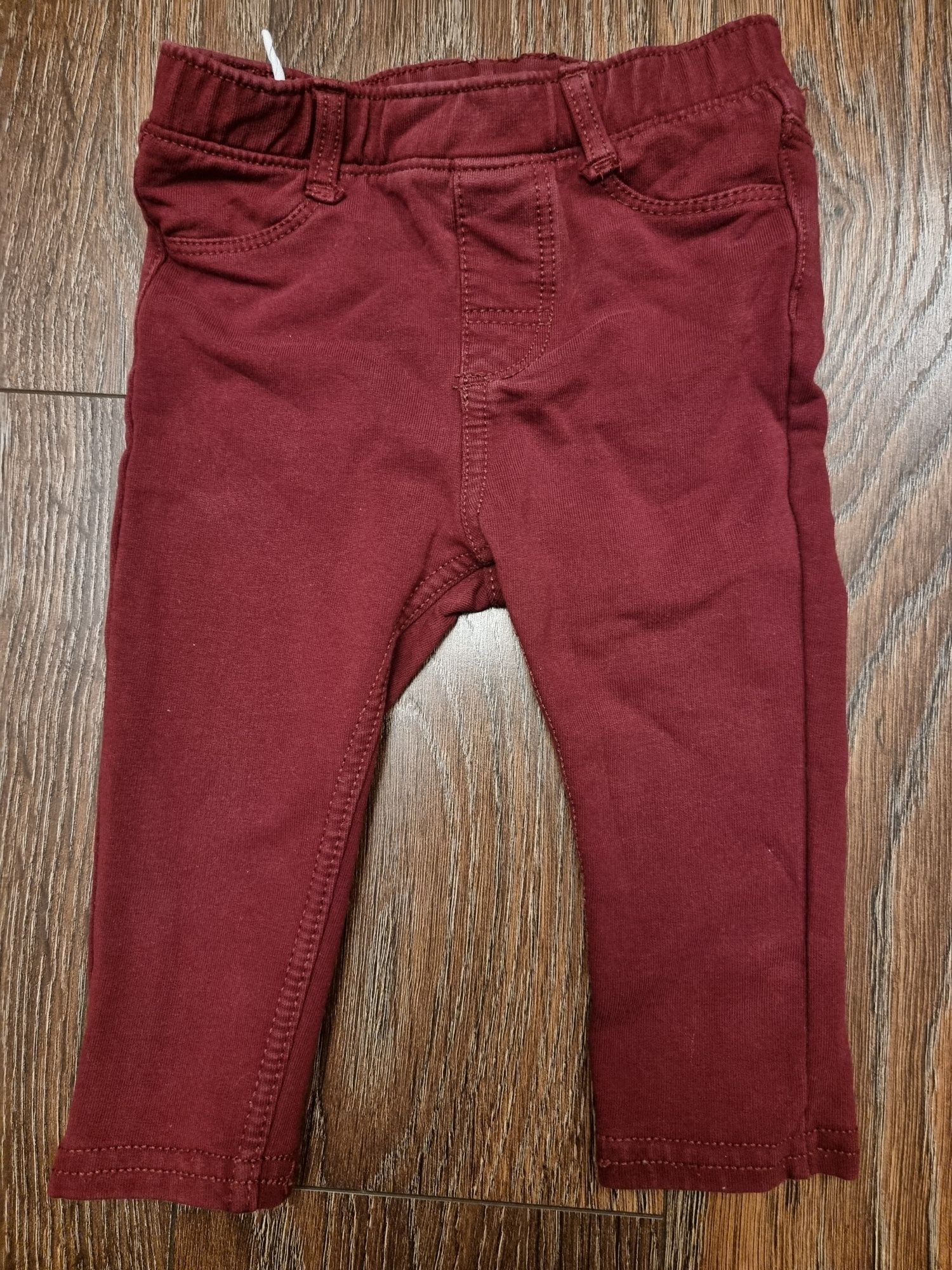 Legginsy spodnie h&m 74 bordowe