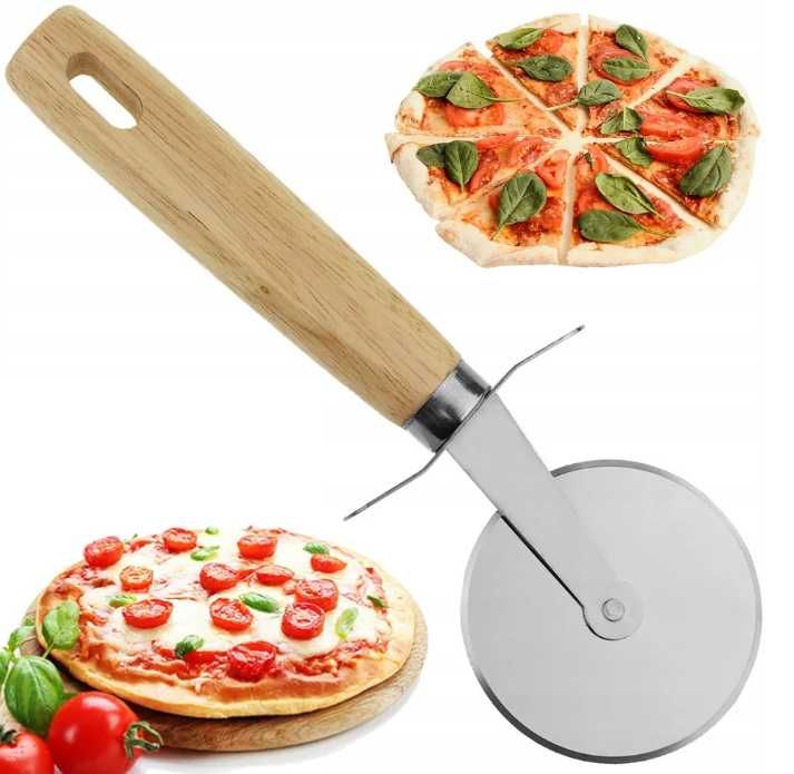 Nóż do pizzy ostry okrągły radełko do krojenia stal nierdzewna