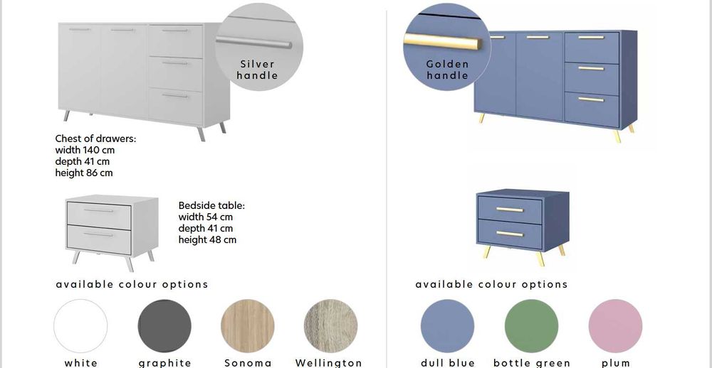 Nowe komody 140x86x41 (7-kolorów)