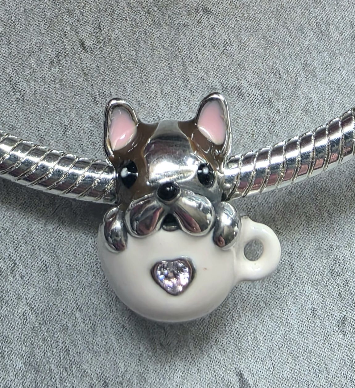 Charms do bransoletki modułowej srebro 925 piesek
